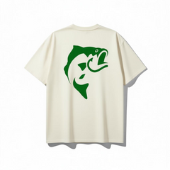 CST SZN OVERSIZED TEE [CREAM/GREEN FLOCK PRINT]