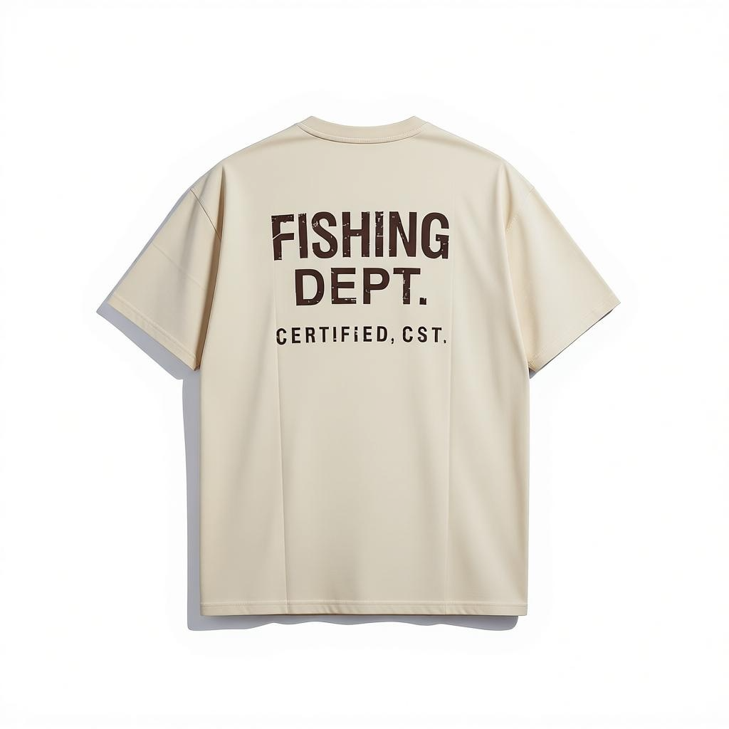 FISHING DEPT. OVERSIZED TEE (CREAM/BROWN)