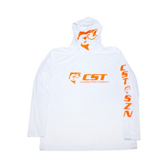 DRI-FIT GAITER FACE HOODIE [WHITE/ORANGE]