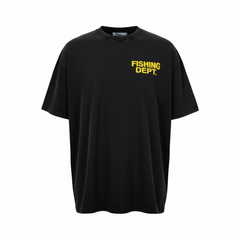FISHING DEPT. OVERSIZED TEE PUFF PRINT [BLACK/YELLOW/PURPLE]