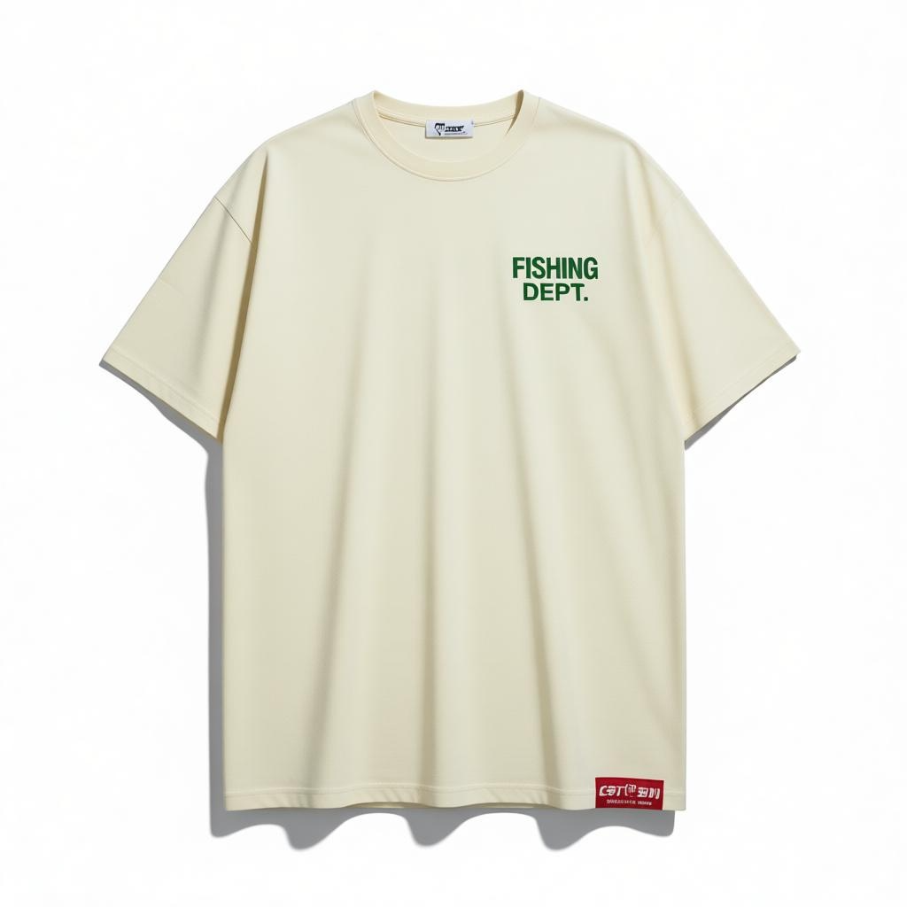 FISHING DEPT. OVERSIZED TEE PUFF PRINT  [CREAM/GREEN/RED]
