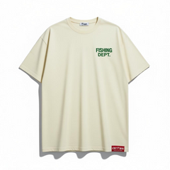 FISHING DEPT. OVERSIZED TEE PUFF PRINT  [CREAM/GREEN/RED]