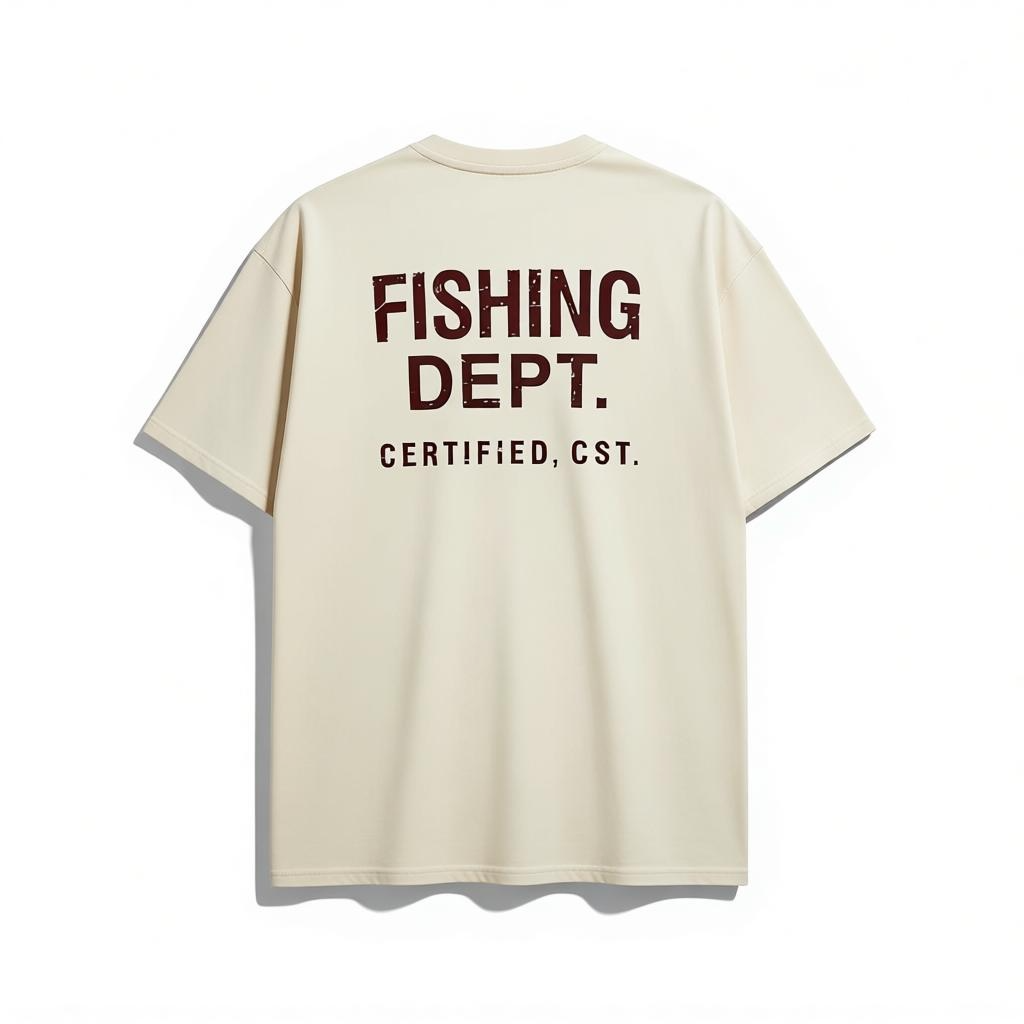 FISHING DEPT. OVERSIZED TEE (CREAM/BROWN)