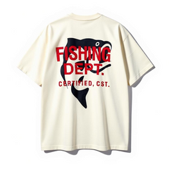 FISHING DEPT. OVERSIZED TEE PUFF PRINT  [CREAM/RED/BLACK]