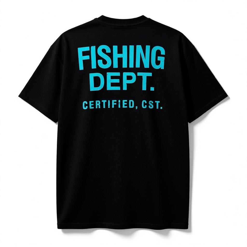 FISHING DEPT. OVERSIZED TEE (BLACK/TEAL)