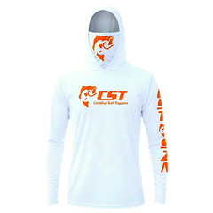 DRI-FIT GAITER FACE HOODIE [WHITE/ORANGE]