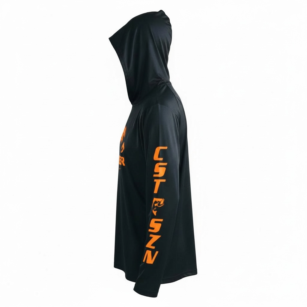 DRI-FIT GAITER FACE HOODIE [BLACK/ORANGE]