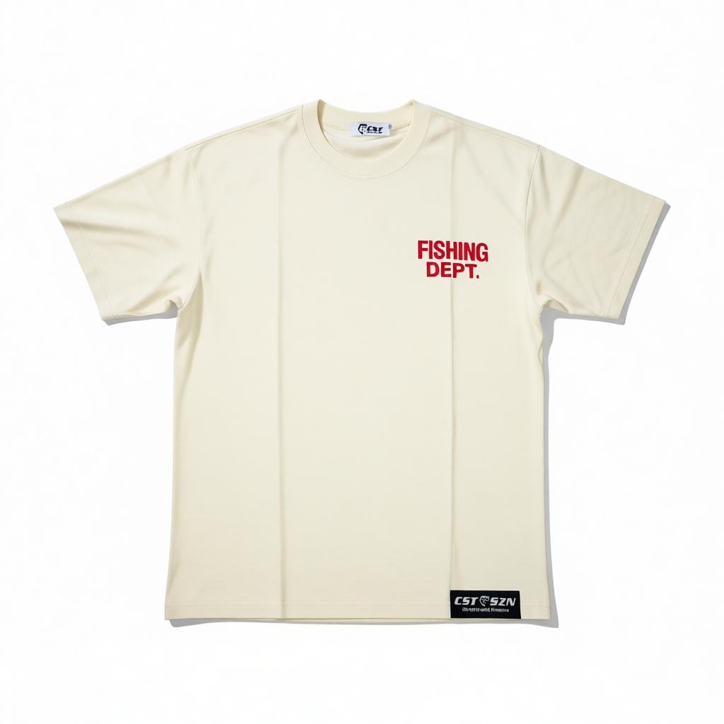 FISHING DEPT. OVERSIZED TEE PUFF PRINT  [CREAM/RED/BLACK]